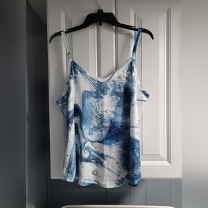 Blue and White Women's Tank Top